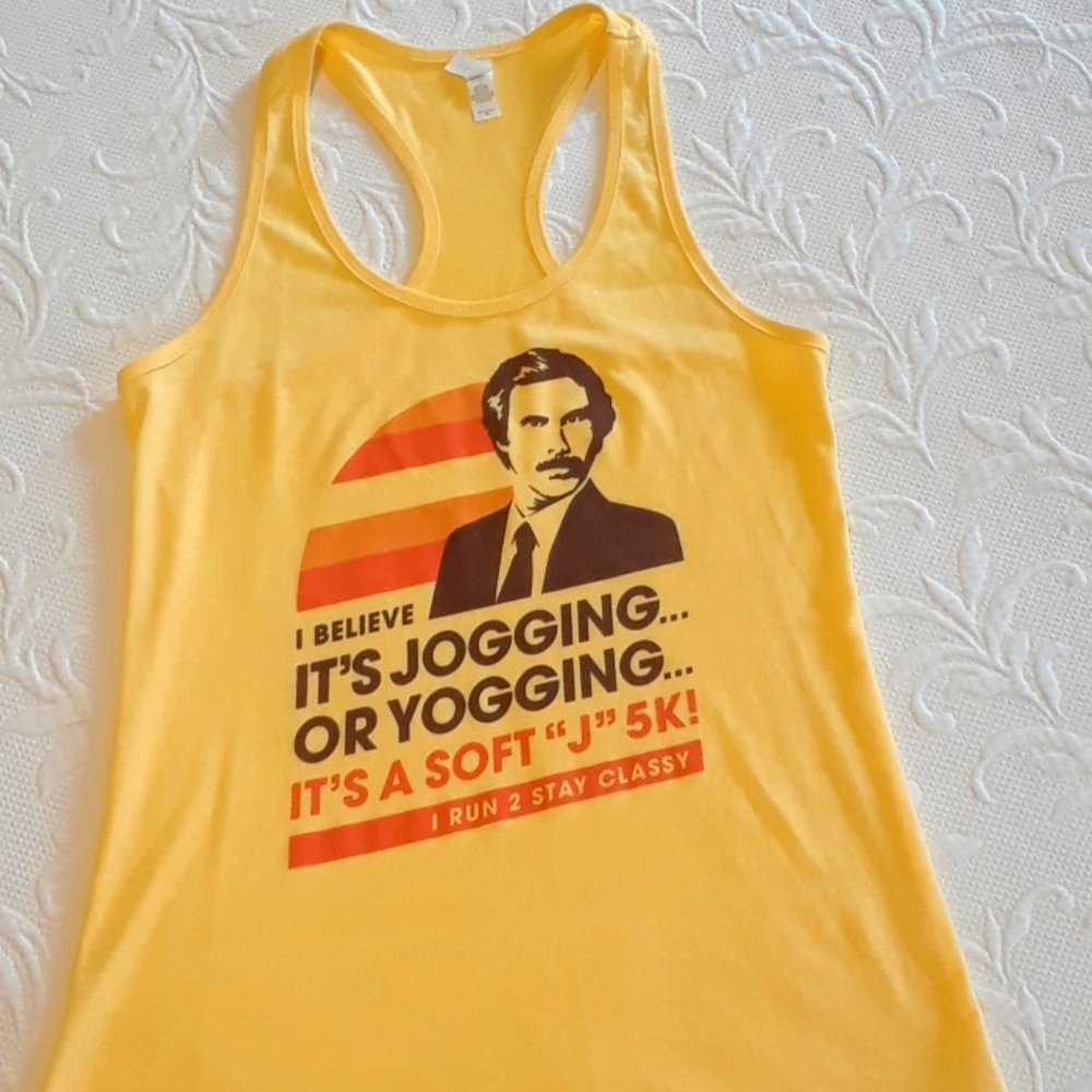 Ron Burgundy racer back tank Sm